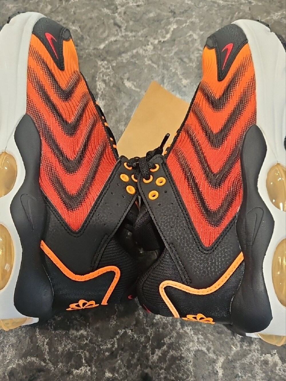 New Nike Black and Orange Athletic Sneakers Size 10 Tried On, No Box. - Picture 5 of 9